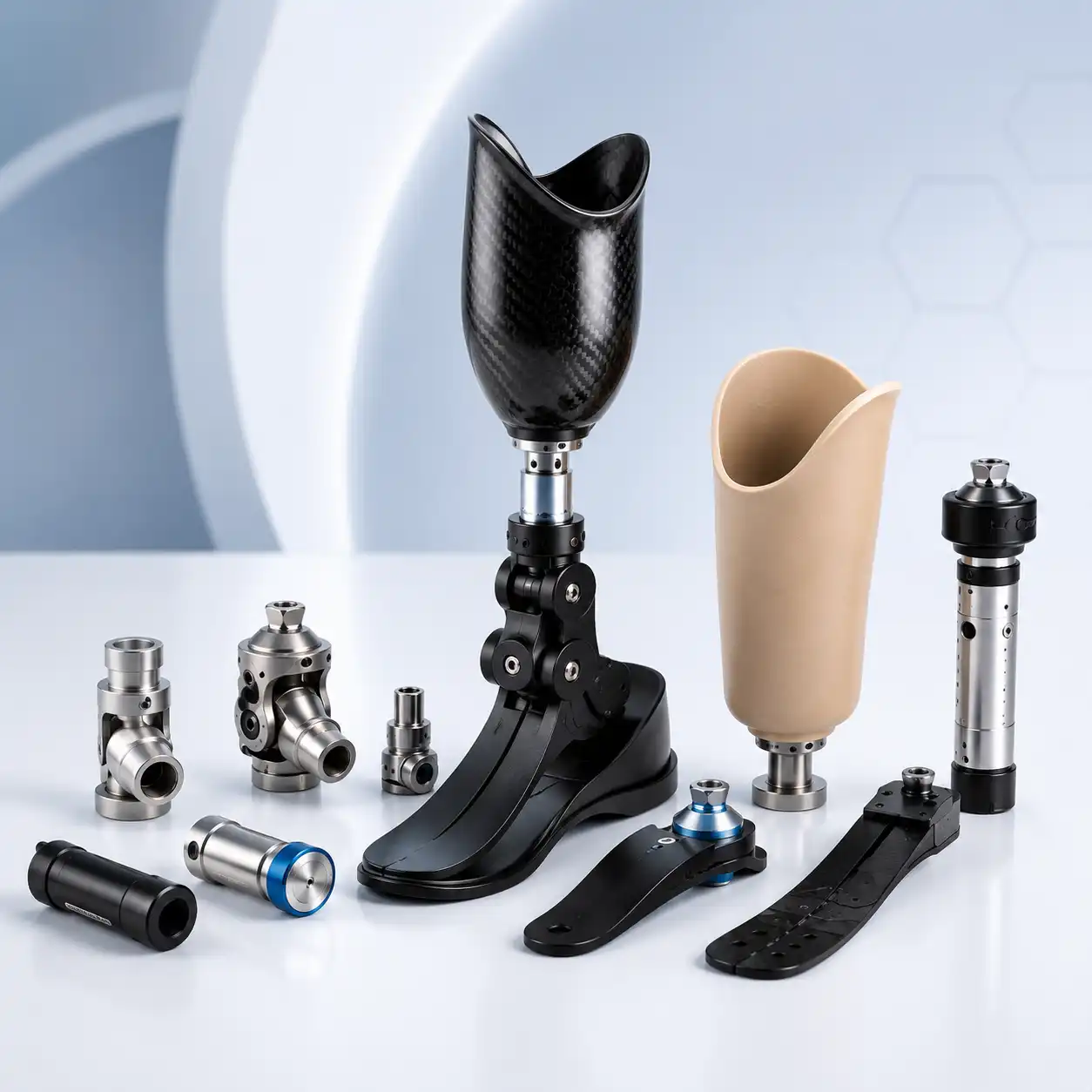 Advanced prosthetic components for mobility and rehabilitation support